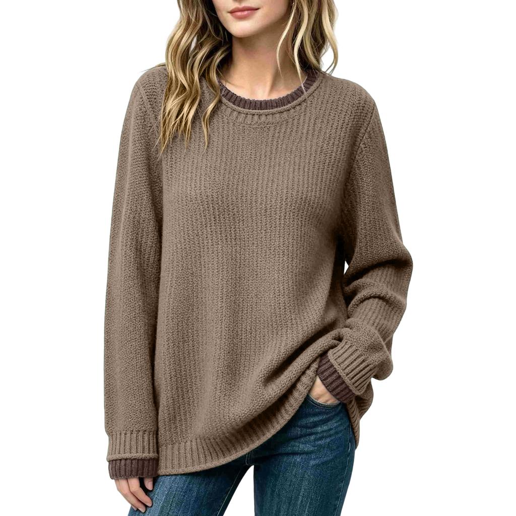 Women's Long Sleeve Neck Pullover Top