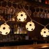 Football String Lights - Soccer Ball Fairy Lightts, Outdoor Waterproof Lamp String | Energy Efficient Soccer Ball Themed Lights
