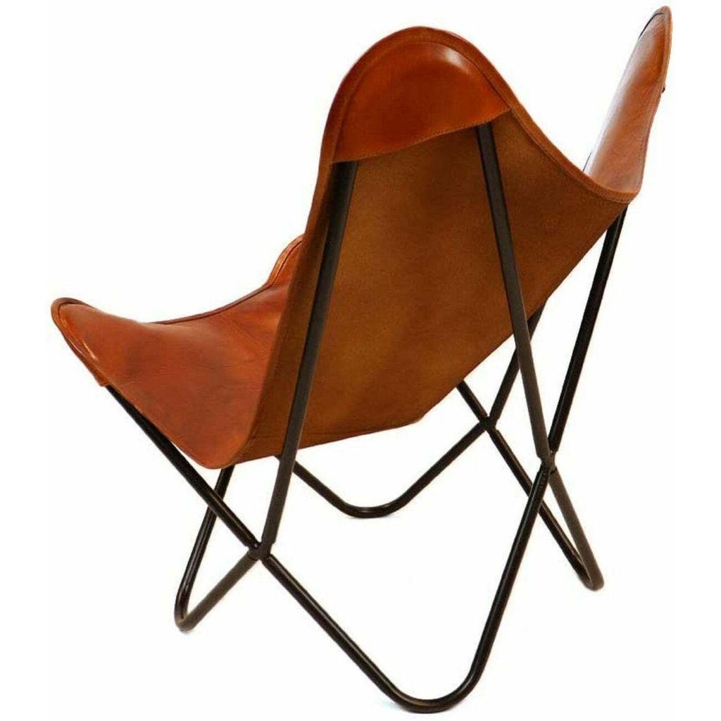 Scaun Fluture Relax pentru Braț din Piele Vintage Artizanat Decor pentru Sufragerie Scaun