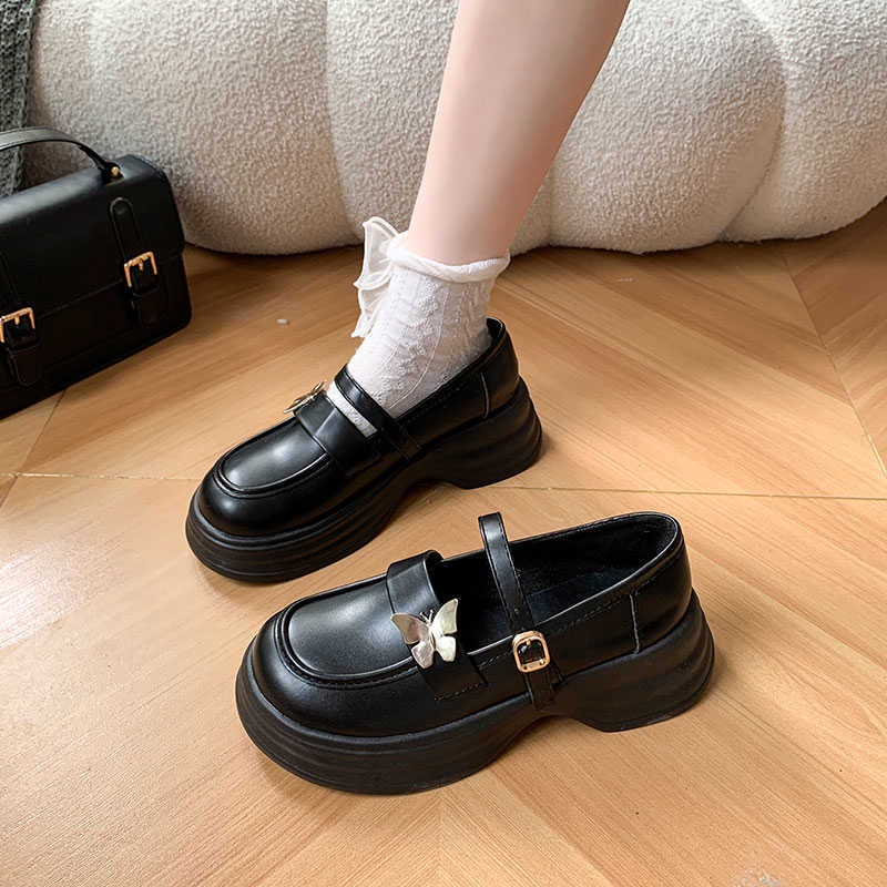 Sweet and cool Mary Jane shoes women's 2025 autumn platform retro loafers versatile jk British college style small leather shoes