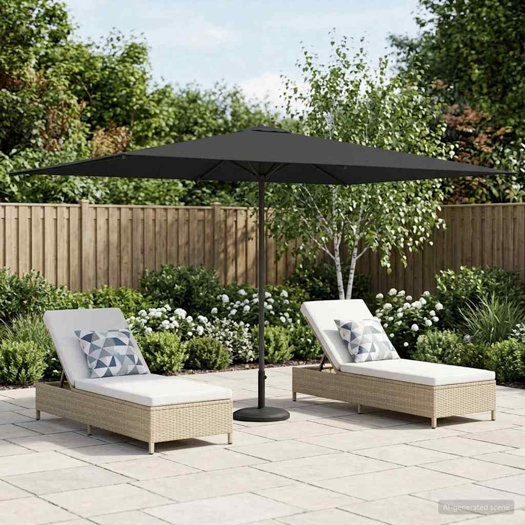 Garden Umbrella with Base 200 X 300 Cm Polyester Rectangular