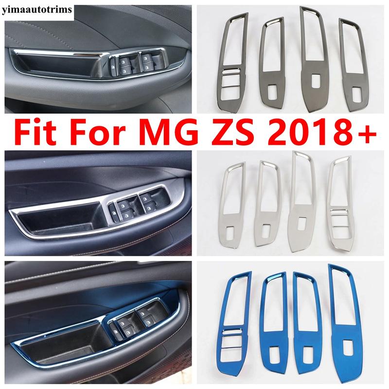 For MG ZS EV 2018 - Car Inner Door Window Glass Lift Button Switch Control Panel Frame Cover Trim Accessories Interior Kit