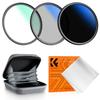 K&F CONCEPT K Series 49-82mm Filters UV/CPL/ND2-400/Black-Mist 1/4 Cap Clean Cloths Camera Lens Filter Set for Nikon Canon Leica
