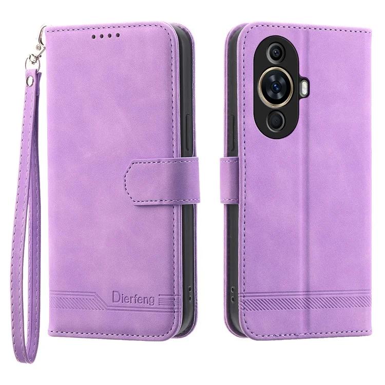 

DF-03 Phone Case for Huawei nova 11 / nova 12s 4G / nova 12 Lite 4G Lines Imprinted Leather Wallet Flip Stand Cover