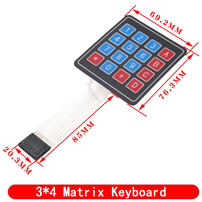 4 12 16 20 Key Button Membrane Switch 1x4 3x4 4x4 4x5 Keys Matrix Array Keyboard Keypad Control Panel DIY Kit For Arduino