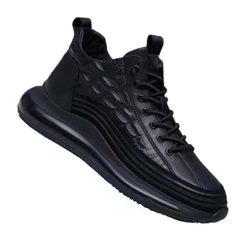 Breathable Texture Crocodile Leather Shoes Men's Shoes Summer Leather Surface Non-slip Soft Sole High-top Business Casual Shoes Sports Shoes Versatile