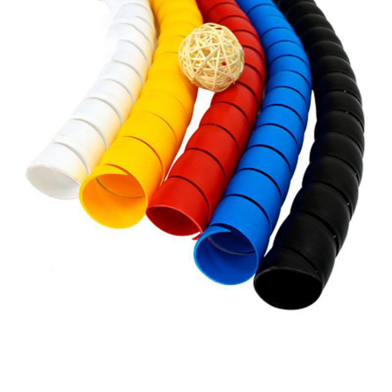 

2meters 8mm 10mm Line Organizer Pipe Protection Flexible Spiral Wrap Winding Cable Wire Protector Cable Sleeve Cover Tube 10mm синий