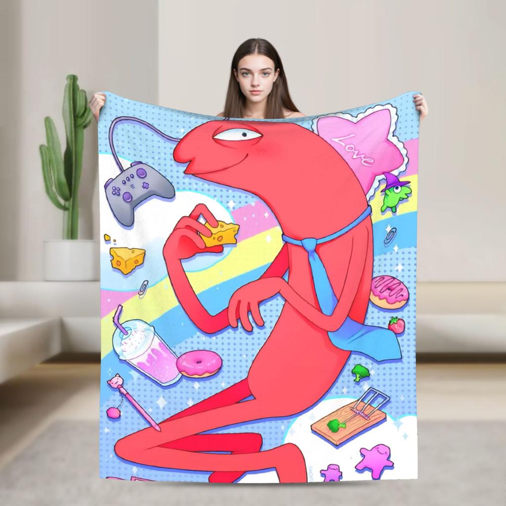 Smiling Friends Pim a Charlie Potisk Deky Pánské Dámské Super Měkké Útulné Přehozy do Obývacího Pokojí 50x60 Palců Více Velikostí