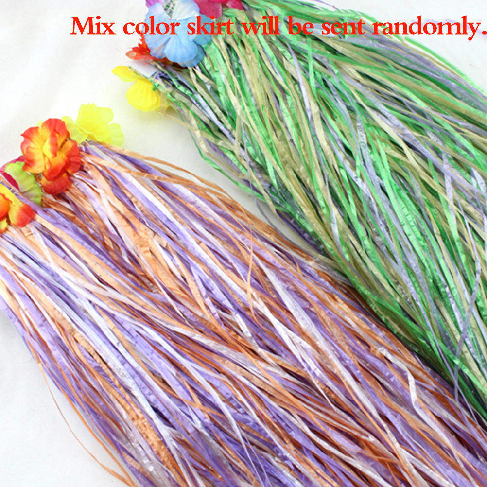Hawaiian Grass Skirt Hula Skirt Lei Costume Luau Party Dance Beach Dress Up