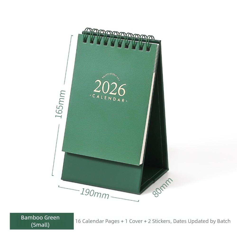 Portable Mini Calendar Desktop Decoration Daily Planner Simple 2026 Desk Calendar  Gifts Green-S