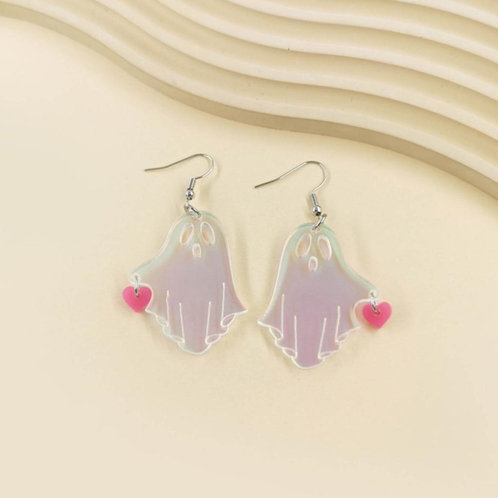 Funny Acrylic Halloween Specter Cartoon Earrings Halloween Costume Dangle Earrings for Women Party Jewelry Exaggeration