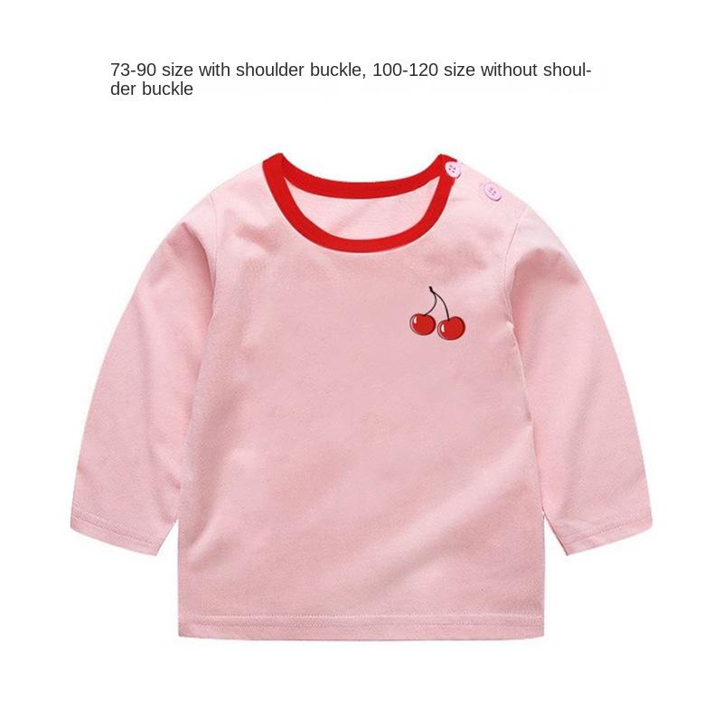Baby Girl Autumn Long-sleeved T-shirt Baby Cotton Bottoming Shirt Girls Spring and Autumn Tops Small Children Fashionable Autumn Clothes