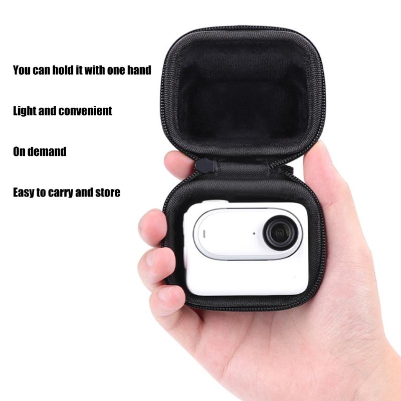 Lightweight Camera Case for 360 GO 3/GO 3S, Waterproof EVA Storage Bag With Secure Lens Slot (Black)