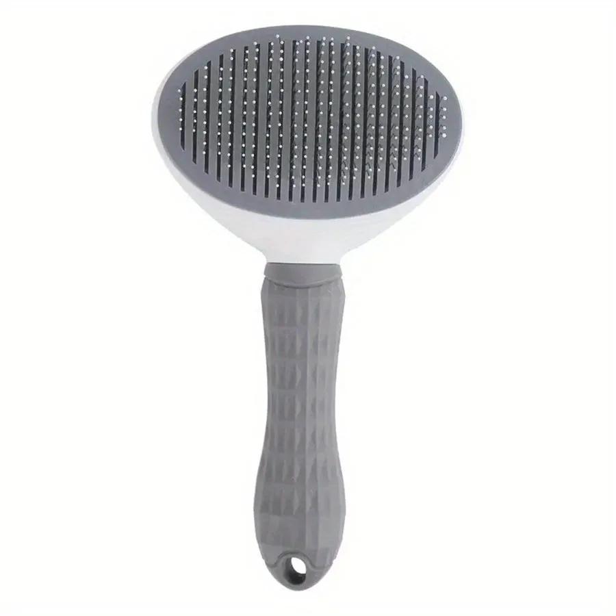 

Pet Comb Cleaning Brush One-key Hair Removal, Beauty, Dog Comb Stainless Steel Hair Removal Self-cleaning Comb mascotas сірий колір