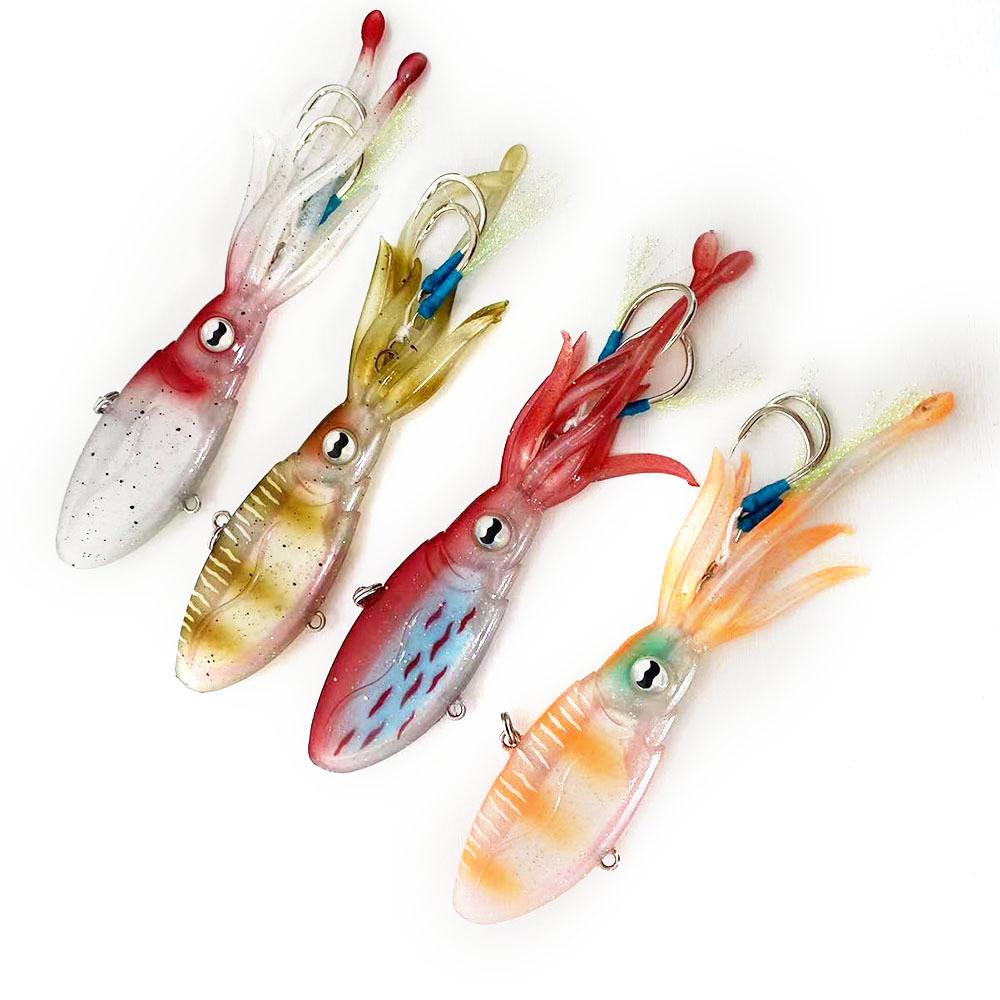 Sensoar TPE 54g Lead-Loaded Lure UV Glow Mackerel Sea Bass Boat Fishing Sea Fishing Squid VIB Soft Fishing Lure