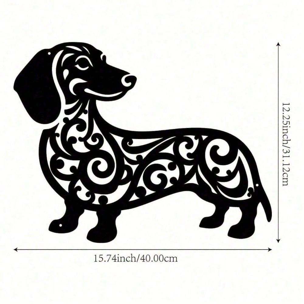 Dachshund Metal Wall Art Outdoor Garden Decor Weather Resistant
