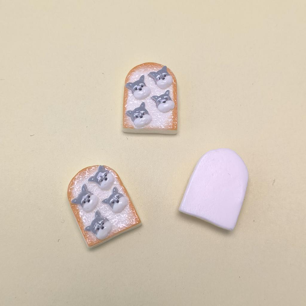 Mini Cartoon Resin Animal Toast Flatback Cabochon Scrapbooking for Phone Decoration DIY Jewelry Craft Dollhouse Accessories