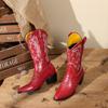 2024 Hot Sale Women's Vintage Embroidery Cowboy Western Boots Retro Concert Cowboy Over-the-Knee Women's High Boots Botas Mujer