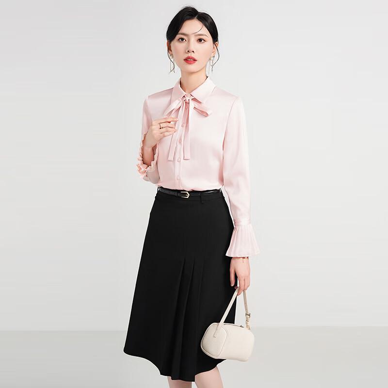 Troloman Women s Long Sleeve Bow Design Shirt M