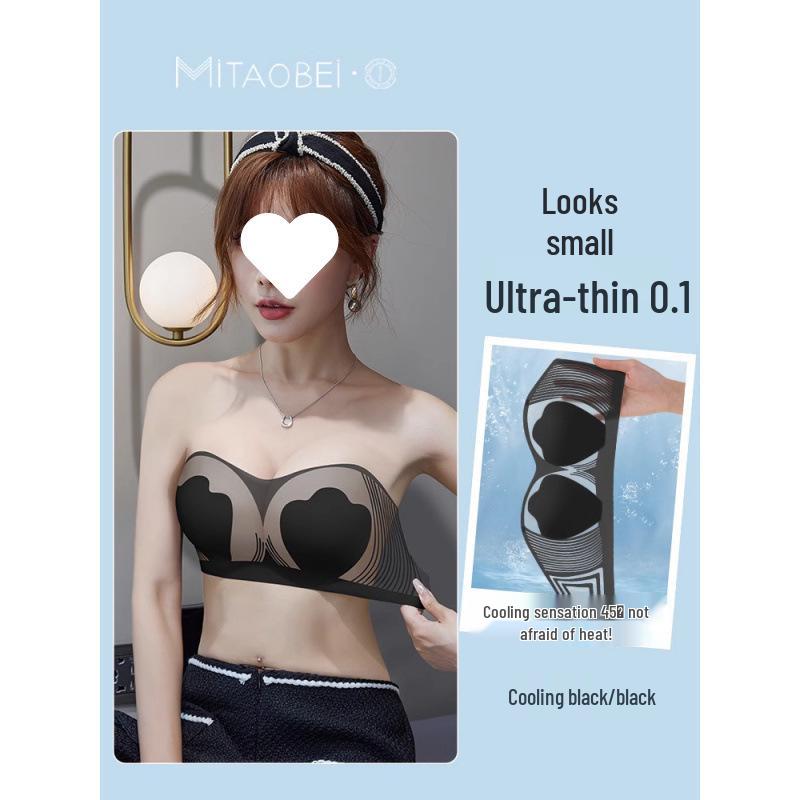 

Women s Strapless Ice Silk Minimizer Bra - Plus Size, Non-Slip, Big Bust Support M (34/75BC) чорний