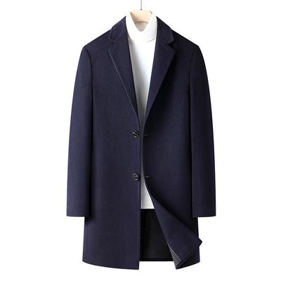 Autumn and Winter Men's Woolen Coat Business Casual Medium and Long Youth Woolen Coat Trench Coat Men's Coat