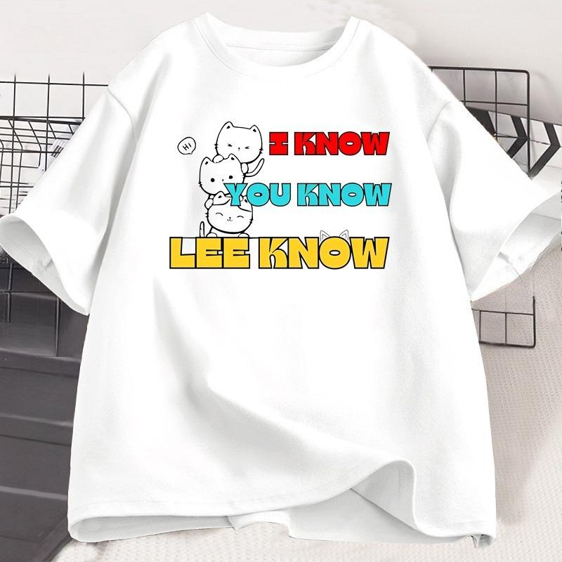 I Know You Know Lee Know T Shirt Trendy Cotton Short Sleeve Summer Tshirt Korean Fashion Popular Clothes Casual Round Neck Top