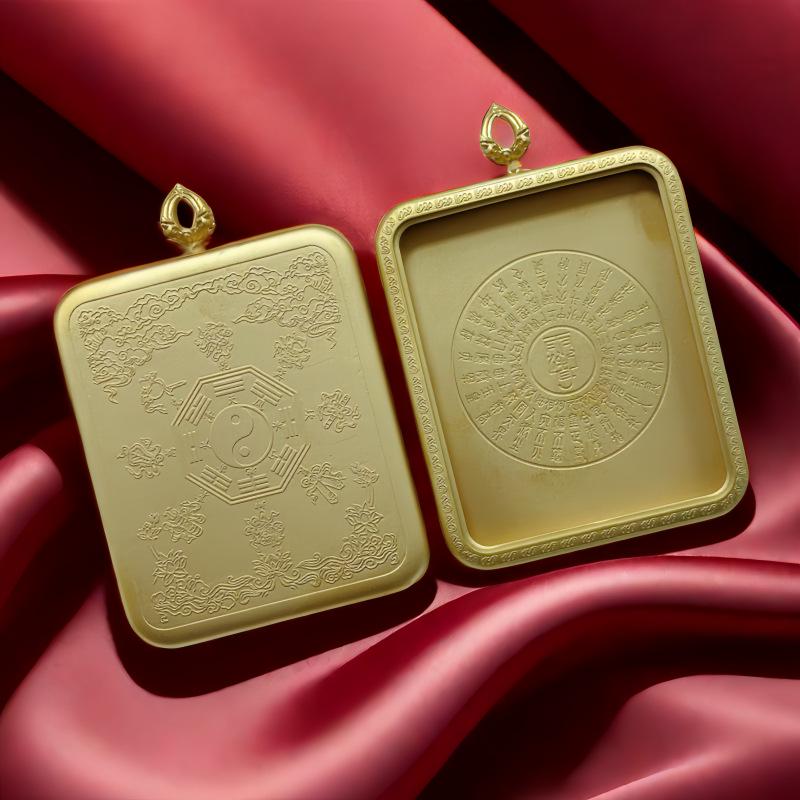 Ten-Faced Self-Liberated Vajra Pendant Necklace - Thangka Jewelry Box, Brass, Gold & Silver DIY Tibetan Accessory