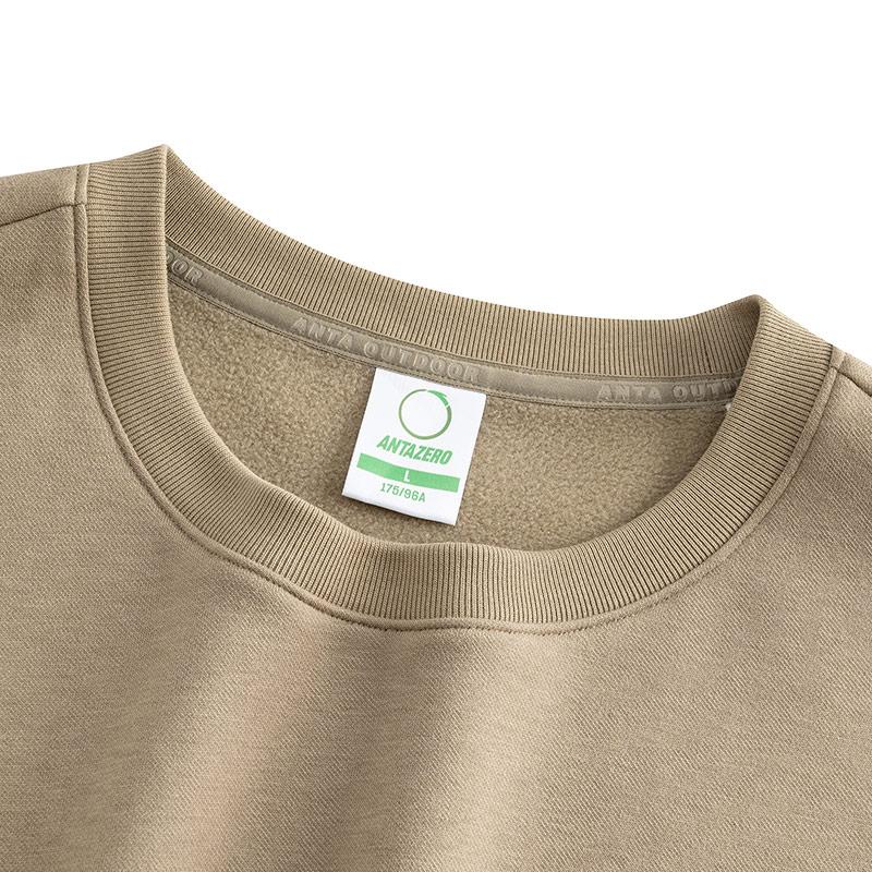 Anta Round Neck Loose Comfortable Pullover Warm Fleece Sweatshirt Men Sweatshirt 152546701-1