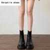 Klobige Damen Slim Stiefeletten Mode Elegant Reißverschluss hinten Schuhe Dicker Hoher Absatz Damen Morder Kurze Stiefeletten
