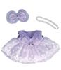 Stella Lou Plush Size Purple Lace Dress with Ribbon and Pearl Fits Cookie Ann and Princess Style Costume, Small, Necklace, Rinabelle,
