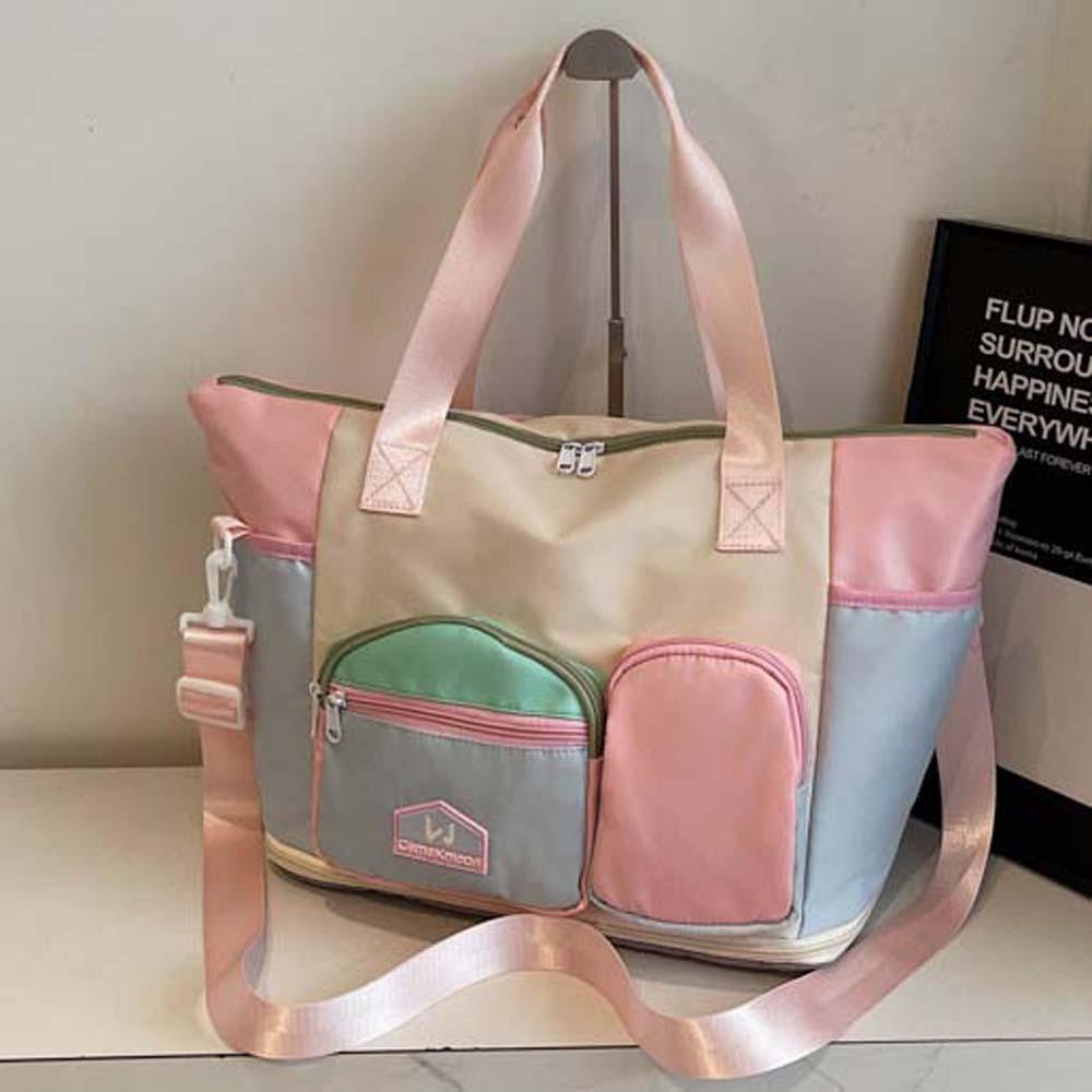 Contrast Color Large Capacity Fitness Bag Yoga Pouch Anti-Splash Water Handbag  Women