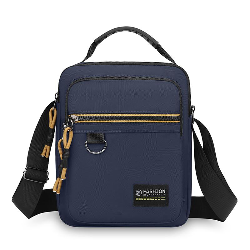 

Мужская наплечная сумка Деловая Повседневная Большая вместимость Портативная Сумка Многослойная Водонепроницаемая Мужская сумка через плечо чёрный