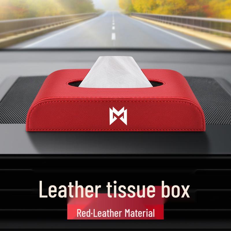 Compatible Leather Tissue Box for Mengshi 917, M800, and M HUNTER Car Interiors