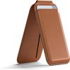 Apple MagSafe magnetic card bag bracket is suitable for Apple iPhone16Pro plain leather swivel card bag with mirror.