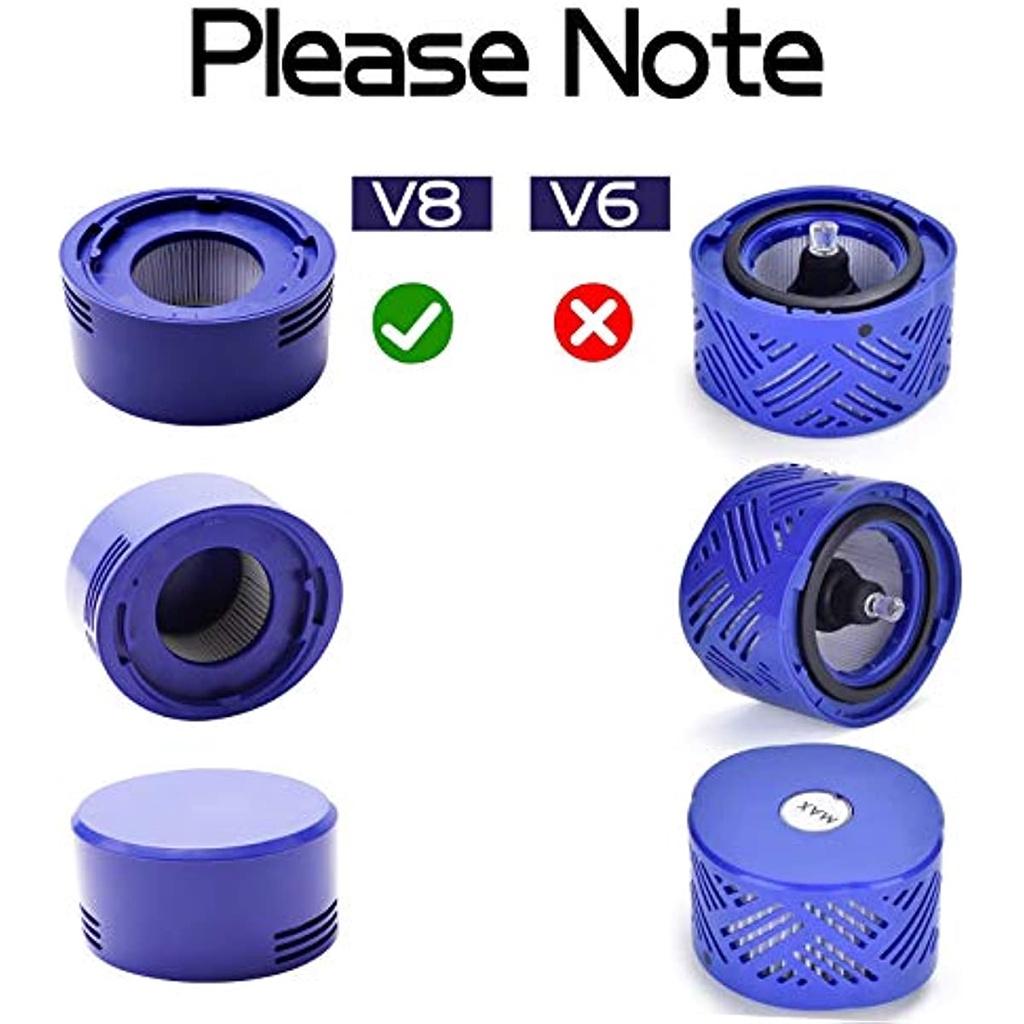 Filter für Dyson, Ersatzfilter für Dyson V8 V7 Staubsauger Animal Absolute Motorhead, 3 Vorfilter und 3 HEAP-Nachfilter, Ersatzteile