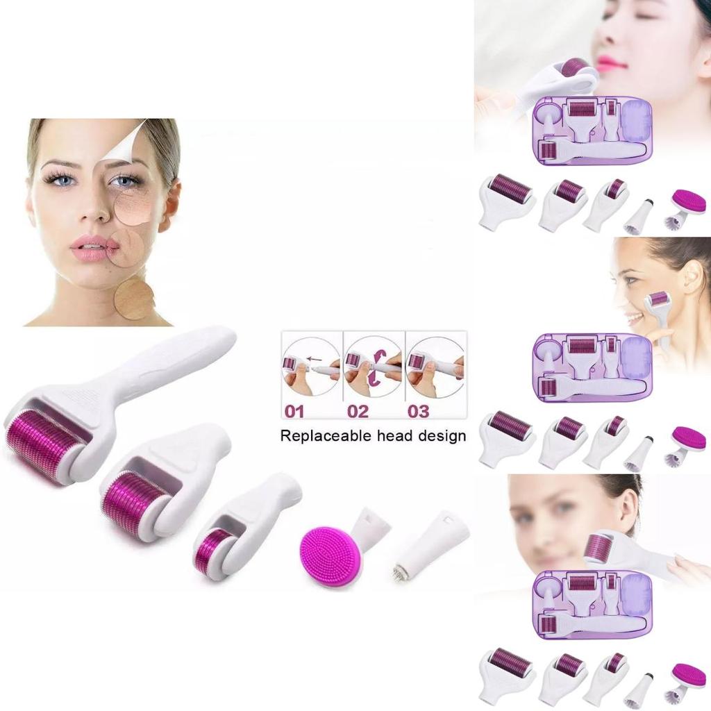 Versatile Drs4 4-in-1 Microneedle Set For Facial Care With Home Beauty Tools