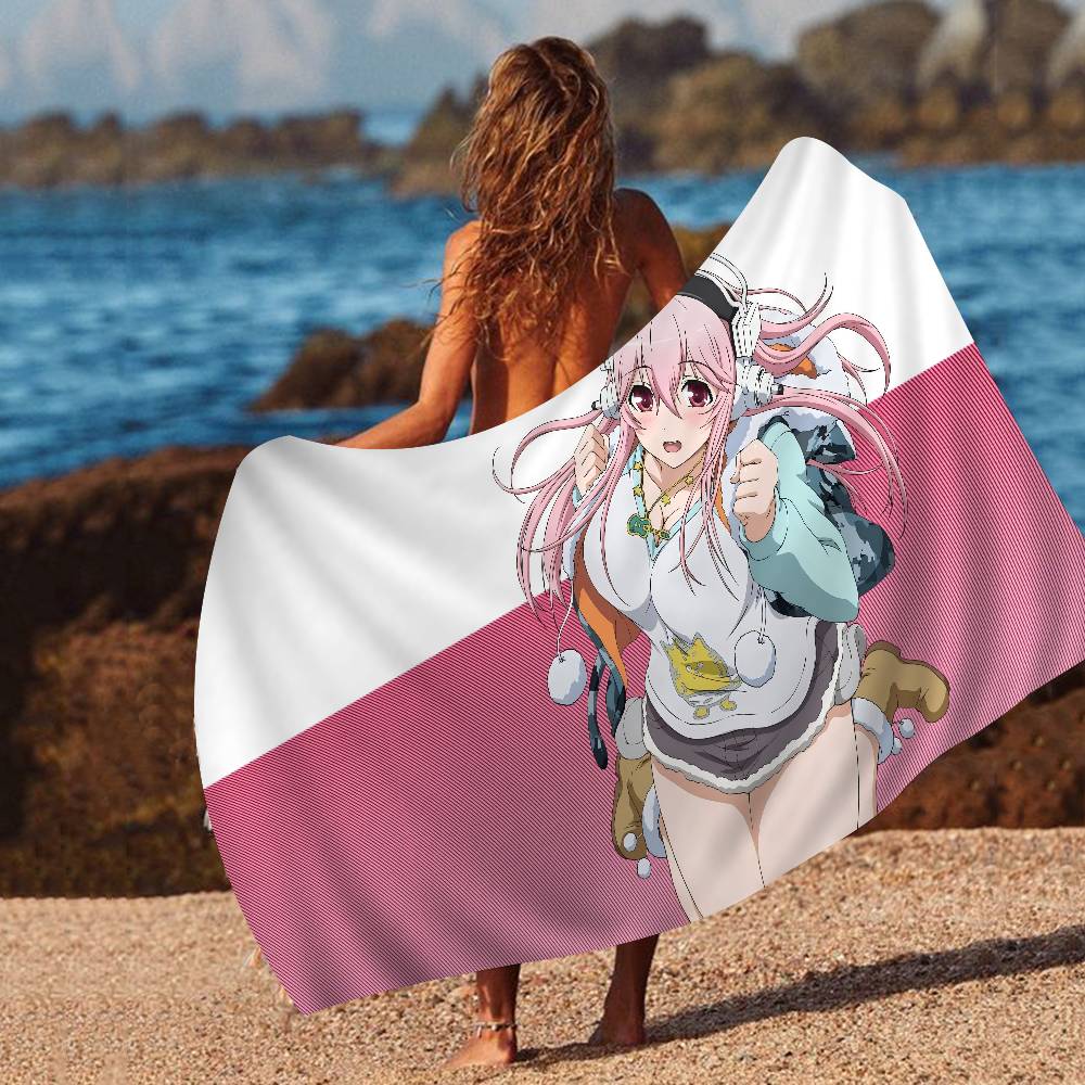 Classic Anime Super Sonico Microfiber Printed Beach Towel Mountain Climbing Yoga Beach Swimming Running Absorbent Soft Towel