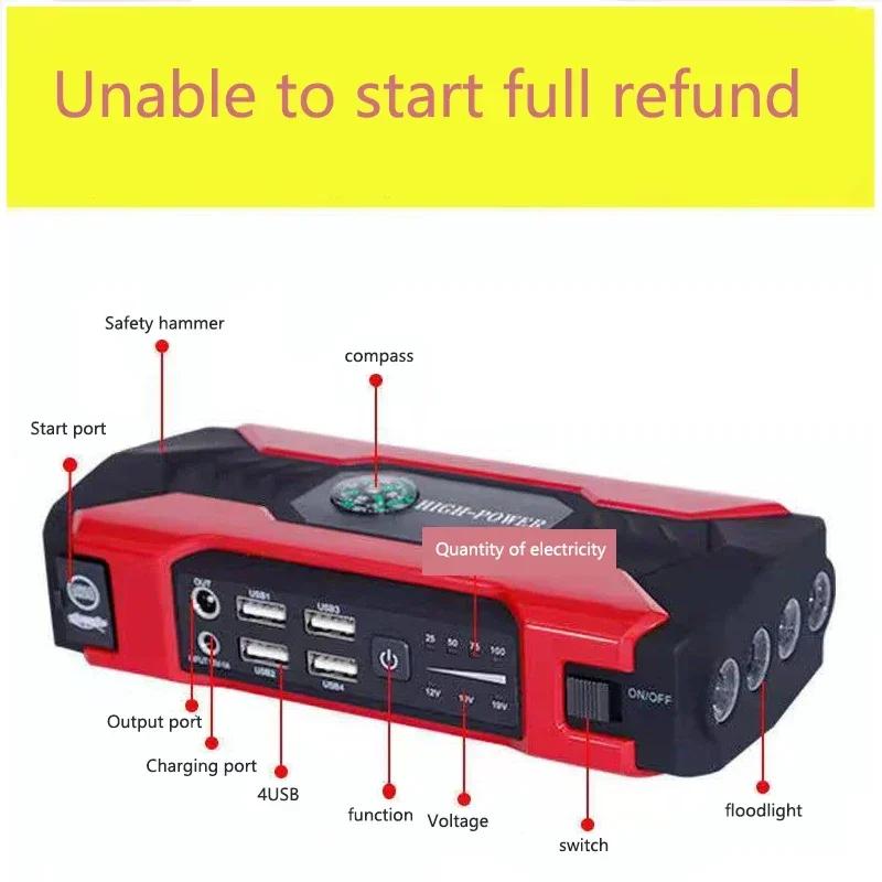12V 98000mAh Car Jump Starter, Portable Power Bank &Emergency Booster for Vehicles, Auto Buster Charger with Jump Start Function