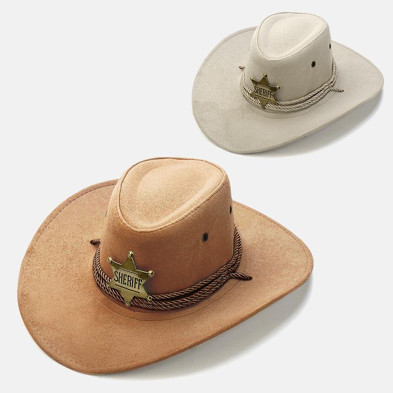 Western Cowboy Hat Spice Girl American Vintage Knight Hat Men's and Women's Outdoor Camping Photo Shade Sunscreen Hat Big Eaves
