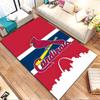 Red Bird Logo with St. Louis Skyline Patterned Carpet, Non Slip Mat Suitable for Living Room and Bedroom Sofas