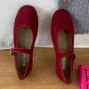 Jiayuanxi Women's Fleece-Lined Round Toe Mary Jane Flats for Autumn/Winter