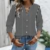 Women's stylish casual striped checkered printed blouse