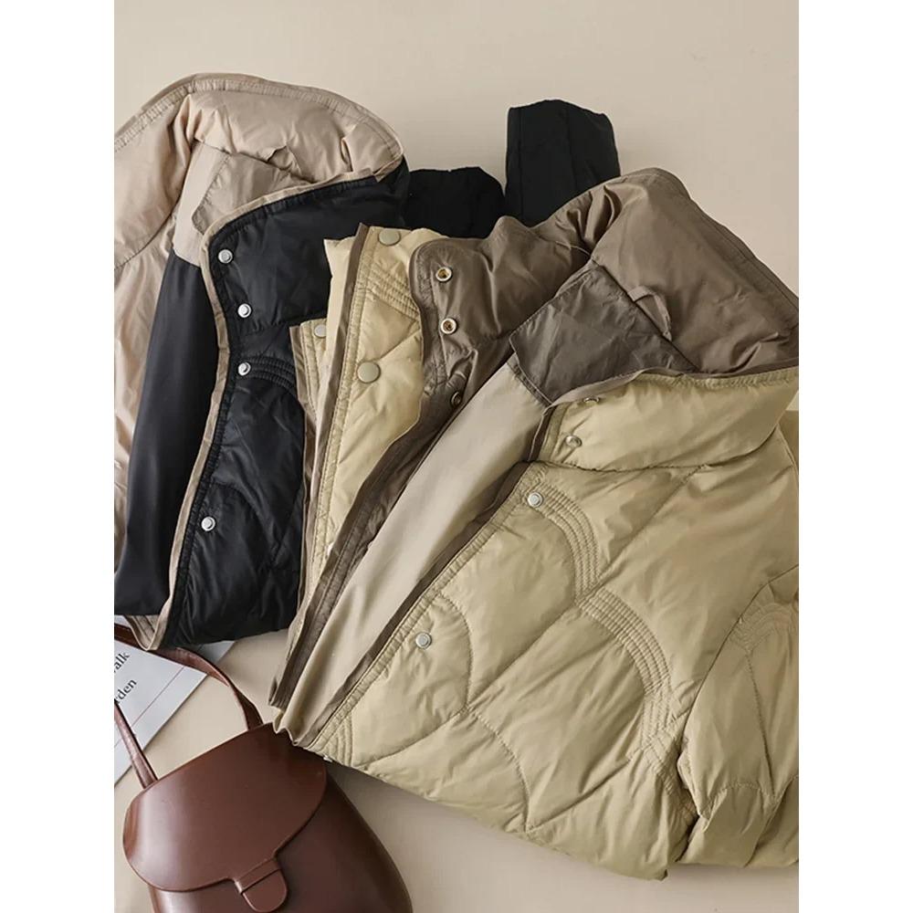 Mamma X-långa Ultralätta Dunjackor Vintervarma Kontorsdam Casual Damdunjackor