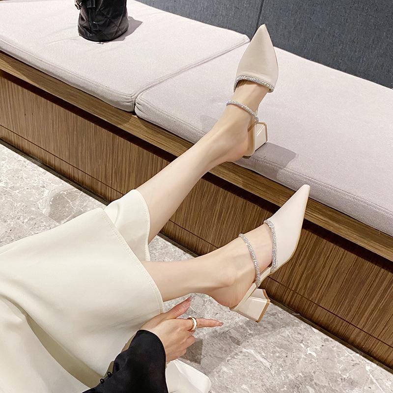 Huiliya Women's Baotou Mule Slippers 2025 – Versatile High/Medium/No Heel Design G5330-2