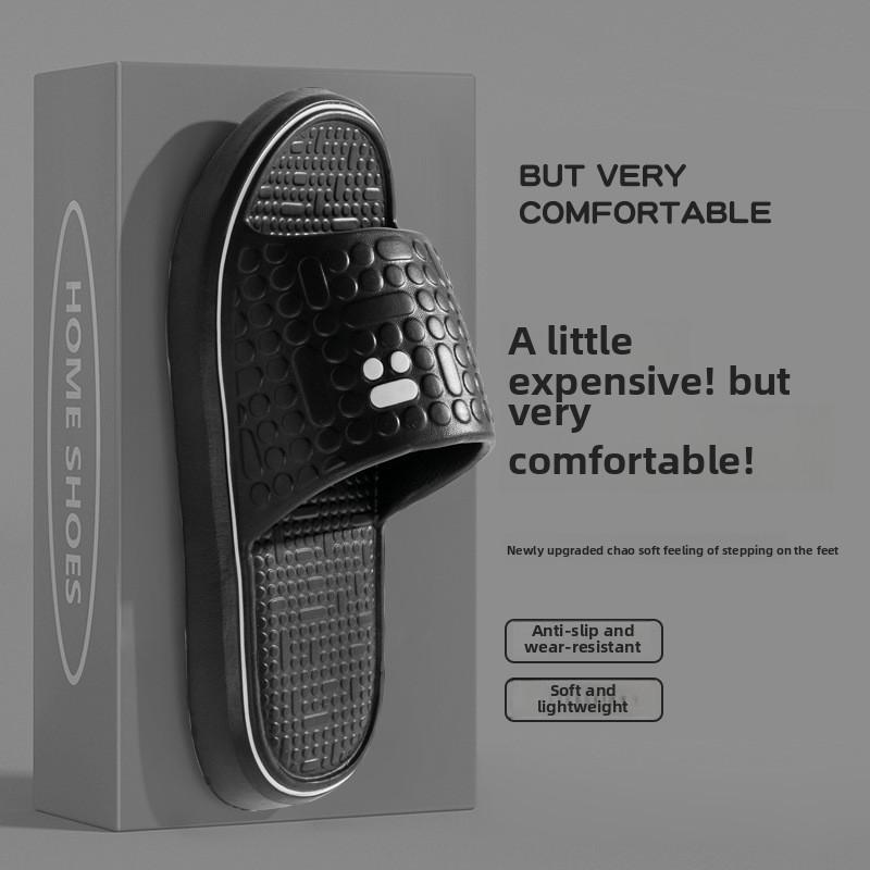 EVA Poop Feeling Slippers for Summer Home, Indoor Bathroom, Anti Slip Thick Bottom Couple Slippers