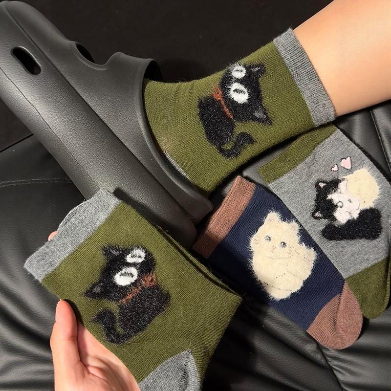 Cartoon Cute Cat Balls Cotton Socks Funny Cat Cotton Socks Breathable Soft Novelty Stocking Kawaii Gift Sock for Gifts