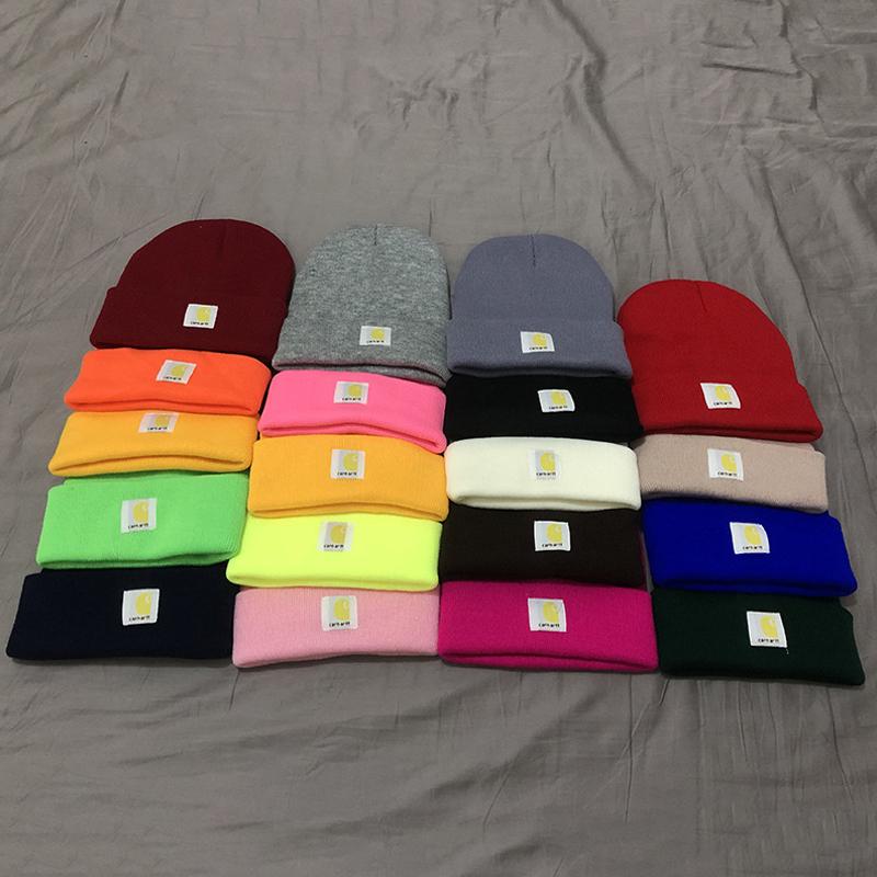 Couple Men Women Fashion Casual Simple Embroidery Solid Color Warm Knitted Hat