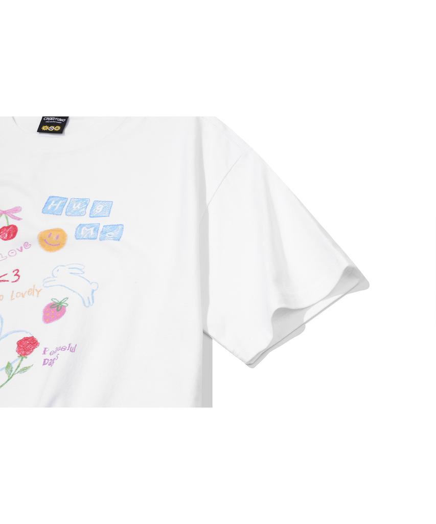 CPGN STUDIO Dtp Cherry Hug Short Sleeve T-Shirt White