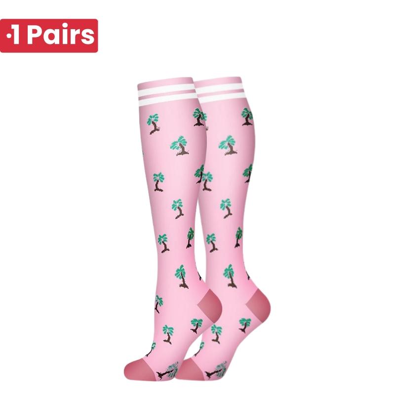 1 Pair Cute Cat Compression Socks Knee High 20-30 Mmhg Fit Medical Edema Diabetes Varicose Veins Running Sports Socks