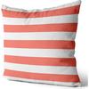Home Set of 2 Pillow Case White Coral Nautical Stripes Outdoor Throw Pillow Covers Cushion Decorative Pillowcase Square 16 x 16 Inches